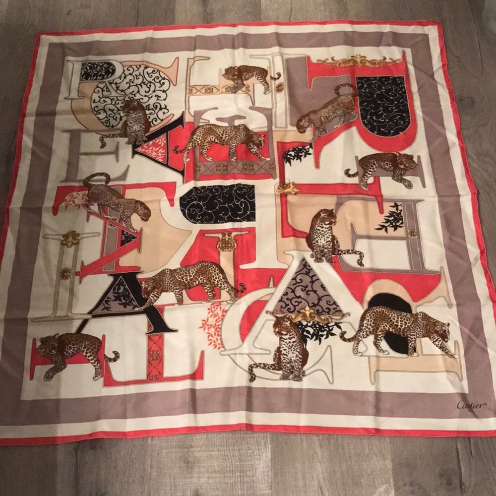 Authentic vintage Cartier silk scarves